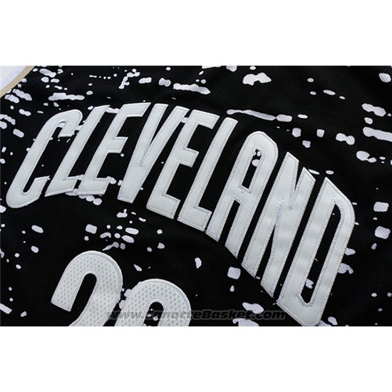Maglia Luci Della Citta Cleveland Cavaliers LeBron James #23 Nero